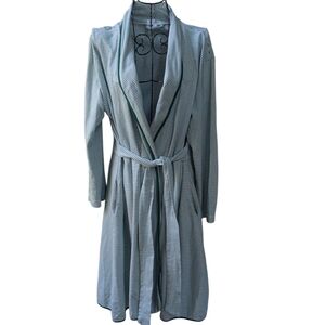 Lake, Green And White Striped Robe. Small